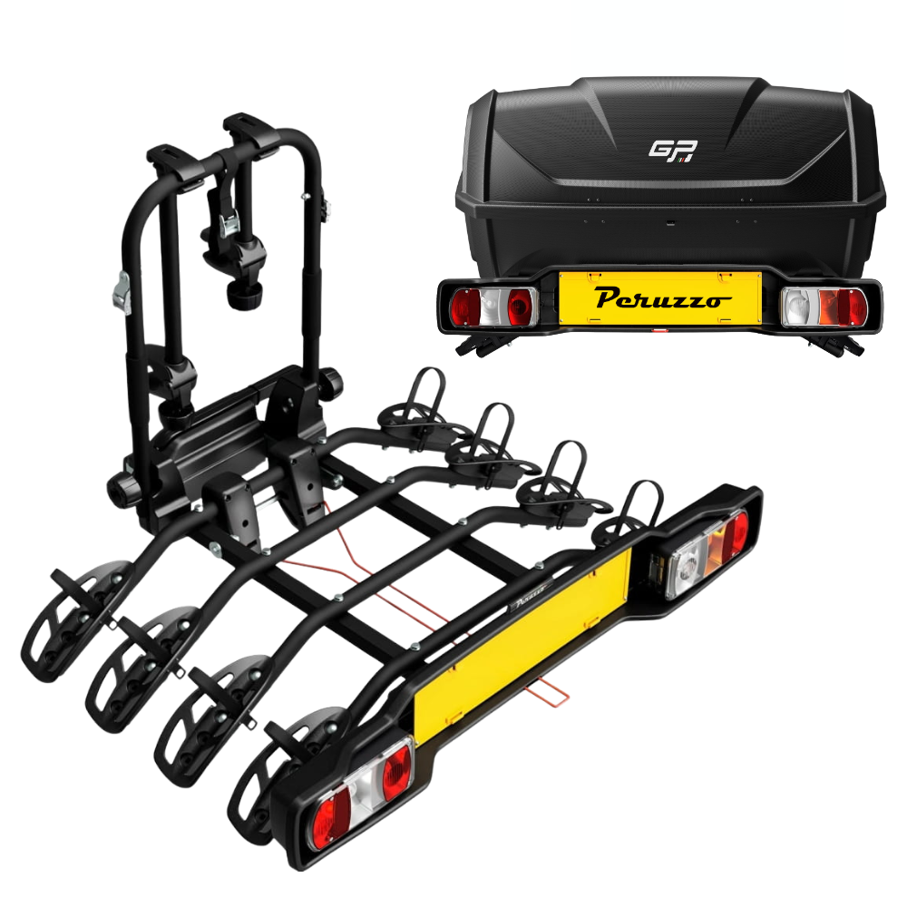 Bagażnik rowerowy na hak platforma rowerowa Peruzzo BOX Kufer GP 340L Skrzynia Parma 4