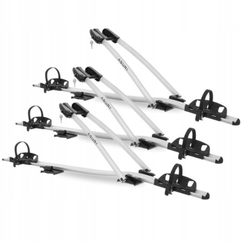 Przejdź do produktu 3x Uchwyt rowerowy na dach Aguri Acuda III Srebrny