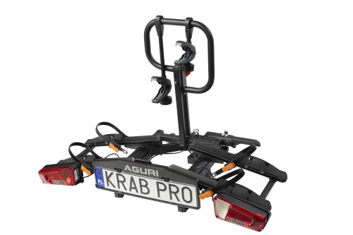 Przejdź do produktu Bagażnik rowerowy na hak Aguri Active KRAB 2 PRO czarny uchylany 60kg