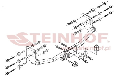 Przejdź do produktu Hak holowniczy Steinhof Mercedes Vito - 1996 - 2003 kula przykręcana E