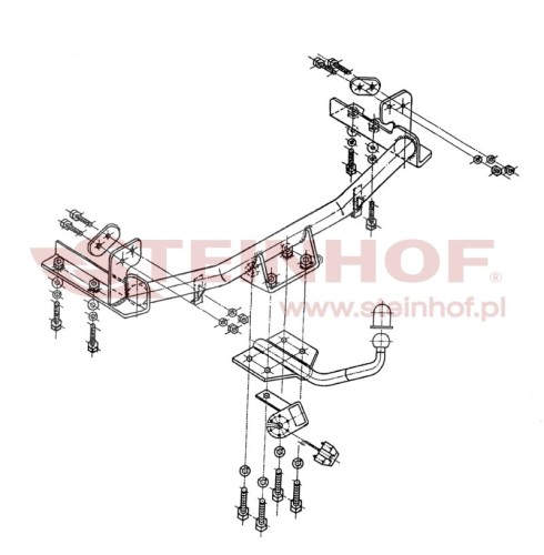 Przejdź do produktu Hak holowniczy Steinhof Nissan Corsa C - 2000 - 2006 kula przykręcana B