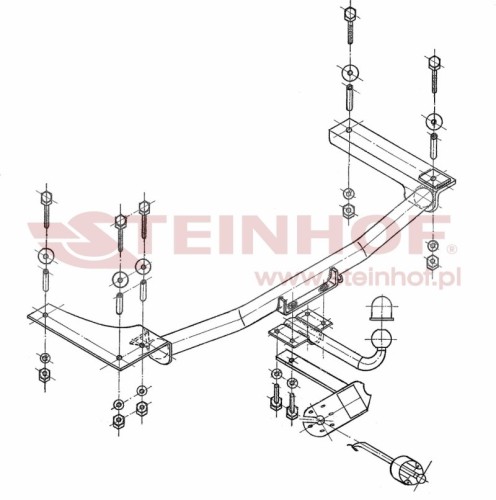 Przejdź do produktu Hak holowniczy Steinhof Nissan Vectra B - 1998 - 2002 kula przykręcana B