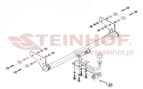 Przejdź do produktu Hak holowniczy Steinhof Nissan Kangoo I - 1997 - 2008 kula przykręcana B