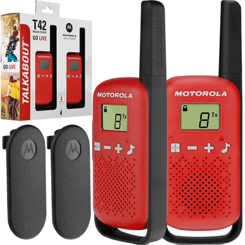 Przejdź do produktu Radiotelefon krótkofalówka Motorola T42 - 2 odbiorniki czerwone