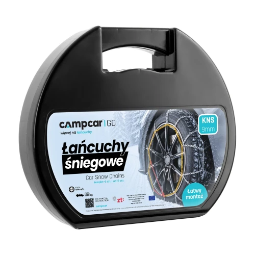 Opakowanie łańcuchów śniegowych Campcar KNS 100 9 mm – walizka z etykietą linii GO - Sklep motozebra
