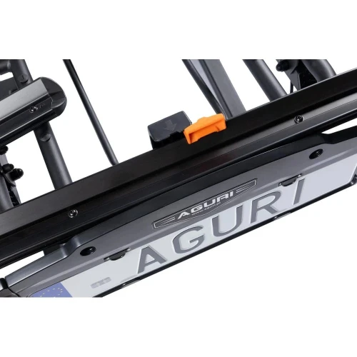 Aguri Active Bike PRO 3 czarny – detal belki nośnej z logo Aguri i zaciskiem ramion - Sklep motozebra