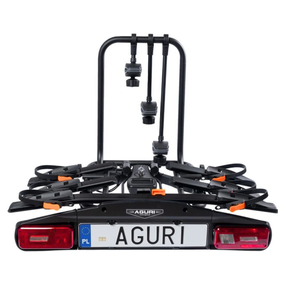 Aguri Active Bike PRO 3 czarny – widok z tyłu, ramiona nośne uniesione, gotowy do załadunku - Sklep motozebra
