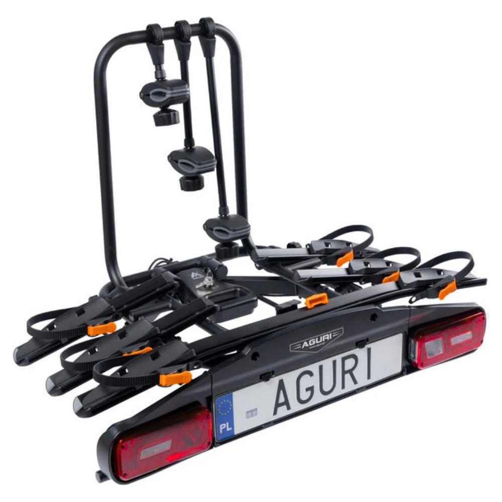 Aguri Active Bike PRO 3 czarny – widok z przodu, platforma złożona, miejsce na tablicę - Sklep motozebra