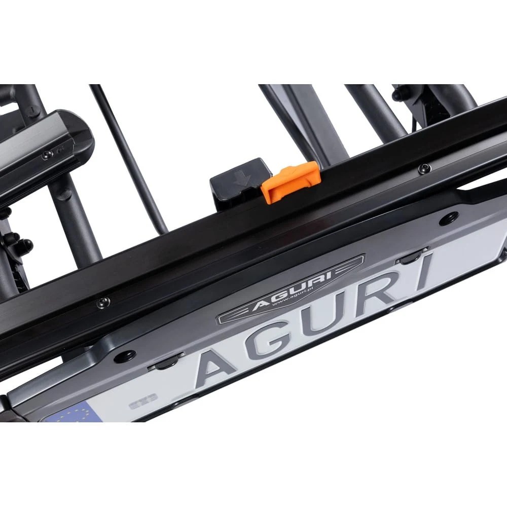 Aguri Active Bike PRO 4 czarny – detal belki i logo Aguri na ramieniu platformy - Sklep motozebra