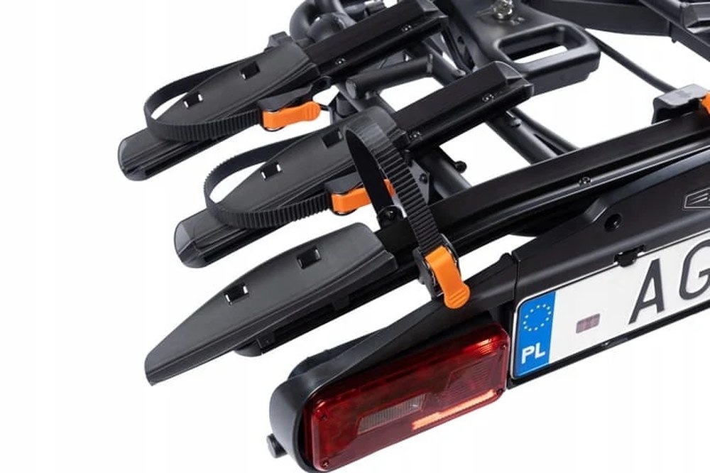 Aguri Active Bike PRO 4 czarny – widok z tyłu po złożeniu, lampa i miejsce na tablicę - Sklep motozebra