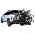 Aguri Active Bike PRO 3 srebrny załadowany 3 rowerami na SUV-ie, ujęcie z tyłu - Sklep motozebra