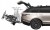 Aguri Active Bike PRO 3 srebrny z rowerami opuszczony w dół (funkcja uchyłu), SUV w tle - Sklep motozebra