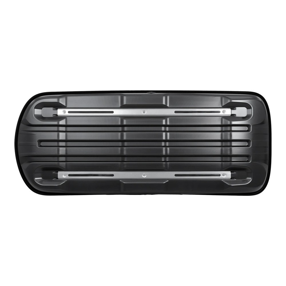 Box dachowy Inter Pack Horizon L antracyt 440L – zamek cylindryczny w klamrze bocznej, zabezpieczenie antykradzieżowe