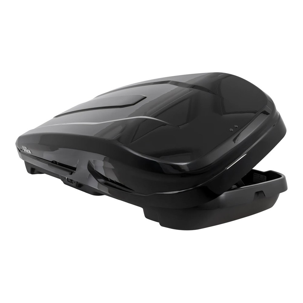 Box dachowy Inter Pack Monsun PRO M czarny metalik - 470L – widok 3/4 z przodu z prawej strony, druga perspektywa bryły zamkniętej