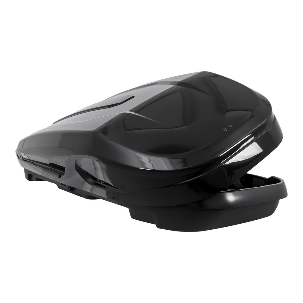 Box dachowy Inter Pack Monsun PRO L czarny metalik - 550L – widok 3/4 z przodu z prawej, druga perspektywa bryły zamkniętej w metaliku