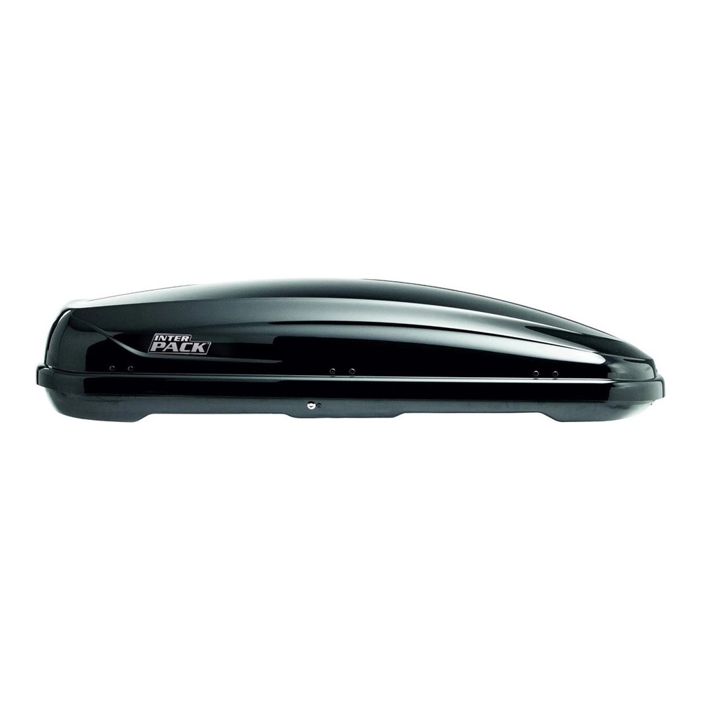 Box dachowy Inter Pack Traxer 6.6 czarny metalik - 410L – widok główny w ujęciu 3/4 od strony przedniej prawej, błyszcząca powierzchnia