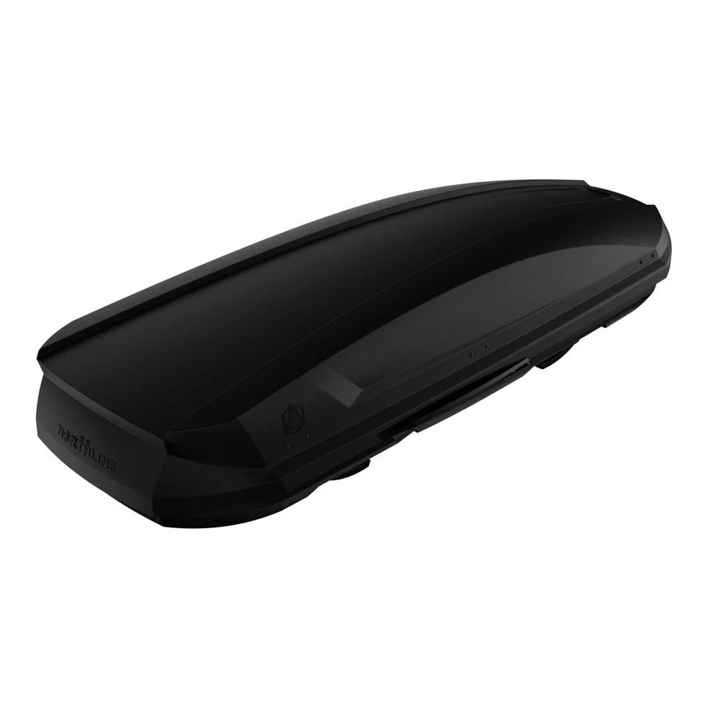 Box dachowy Northline EvoSpace HX TEF czarny mat 310L – ujęcie 3/4 od przodu z emblematem Northline