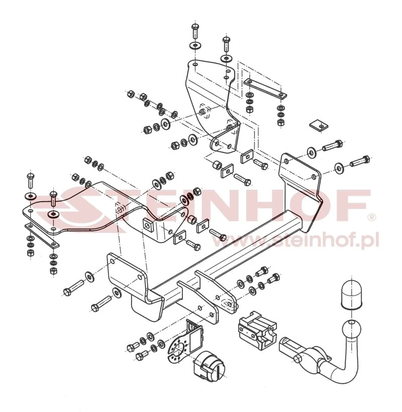 Hak holowniczy Steinhof Alfa Romeo 147 2001–2010 — kula wypinana poziomo (typ H)