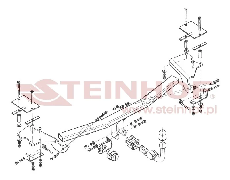 Hak holowniczy Steinhof Alfa Romeo 159 2005–2012 — kula wypinana poziomo (typ H)