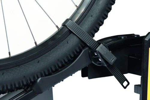 Pasek zapadkowy mocujący koło roweru w bagażniku Green Valley E-Explorer – detal