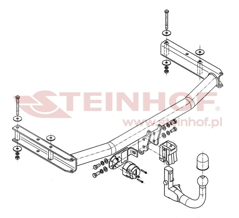 Hak holowniczy Steinhof Audi A4 2005–2007 — kula wypinana pionowo (typ V)