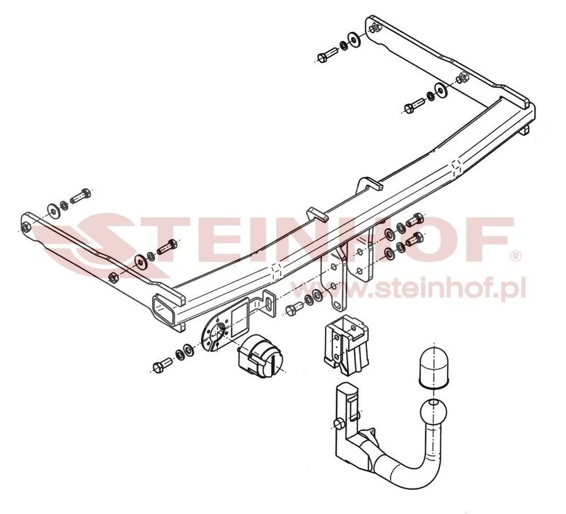 Hak holowniczy Steinhof Audi A6 / A7 — kula wypinana pionowo (typ V)