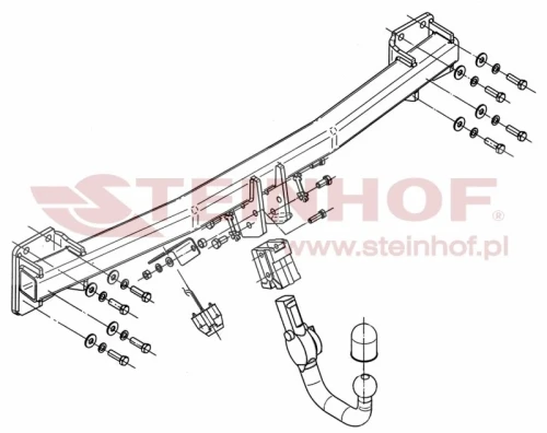 Przejdź do produktu Hak holowniczy Steinhof Volkswagen Touareg / Porsche Cayenne / Audi Q7 — kula wypinana pionowo (typ V)
