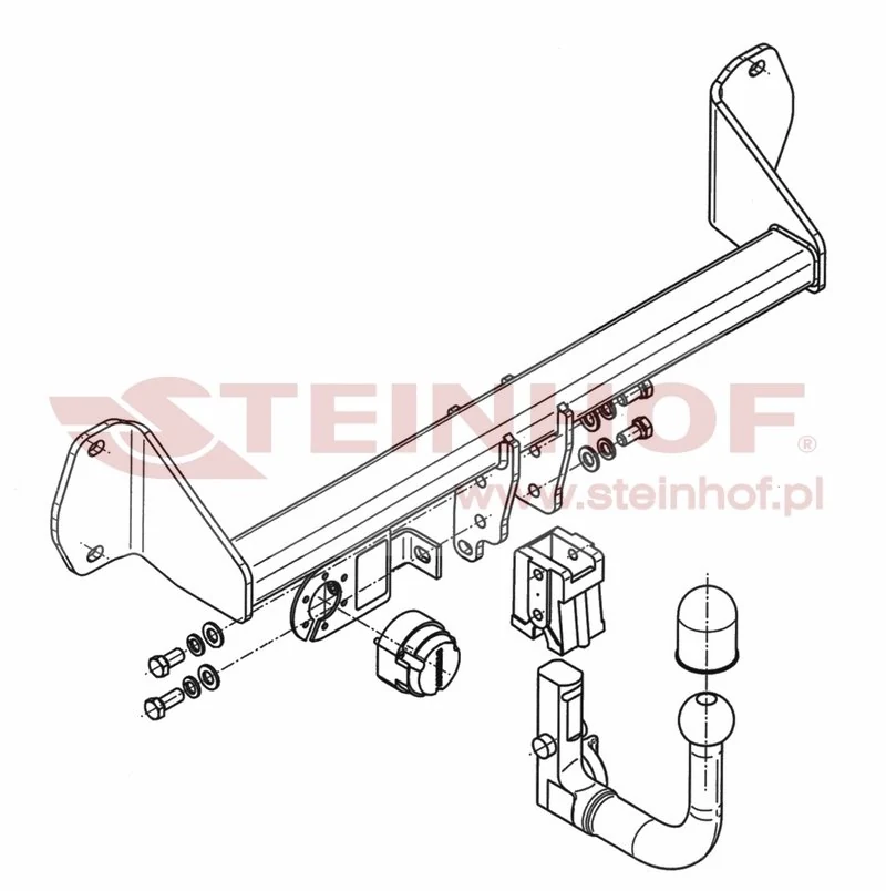 Hak holowniczy Steinhof BMW 1-seria 2012–2019 — kula wypinana pionowo (typ V)