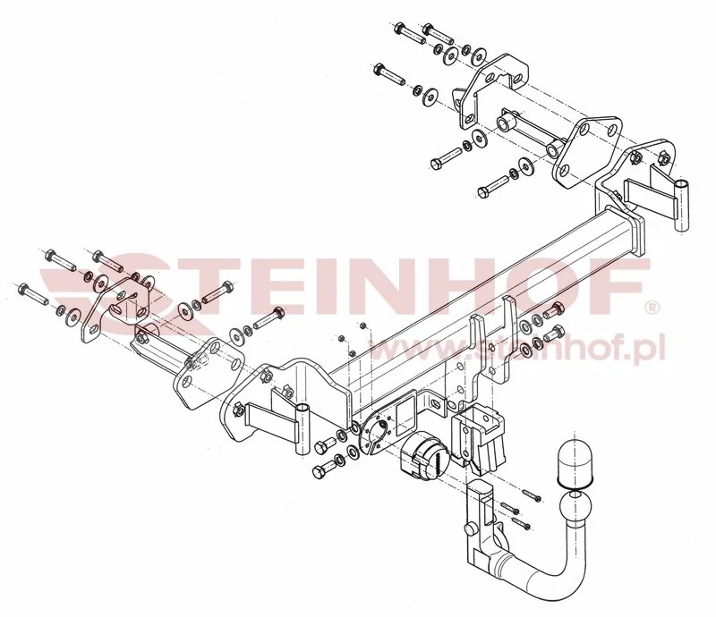 Hak holowniczy Steinhof BMW 3-seria 1998–2005 — kula wypinana pionowo (typ V)