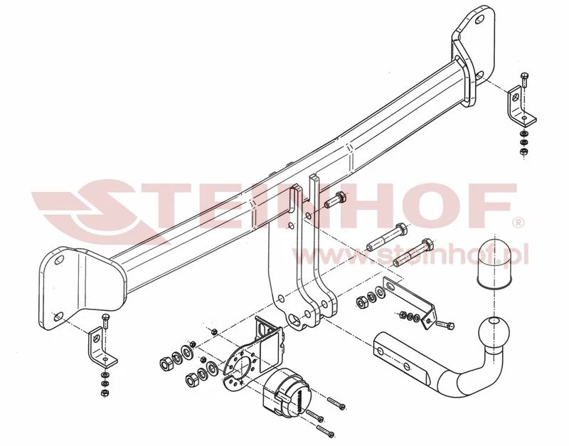 Hak holowniczy Steinhof BMW 5-seria 2010–2017 — kula przykręcana (typ A), 11.8 kN