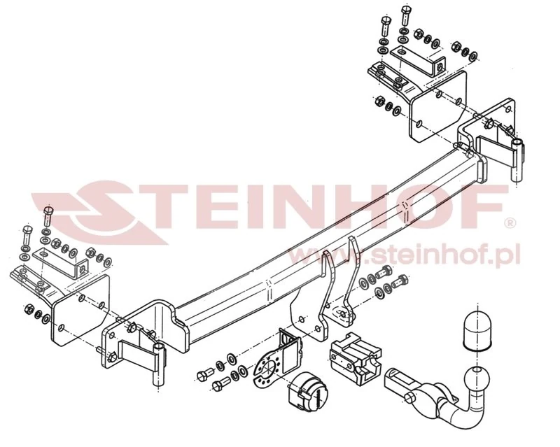 Hak holowniczy Steinhof BMW 5-seria 1996–2000 — kula wypinana poziomo (typ H)