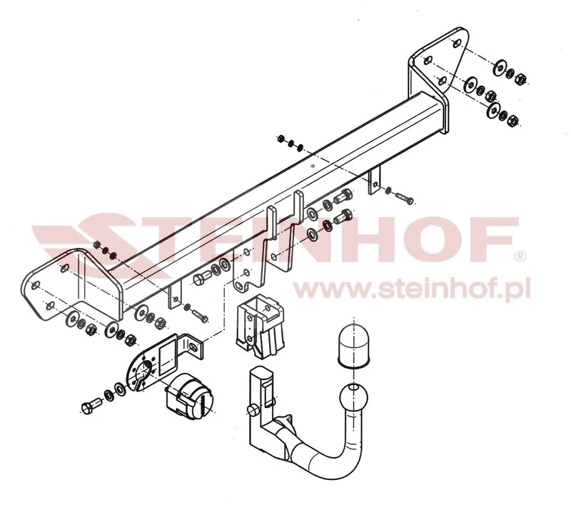 Hak holowniczy Steinhof BMW 7-seria 2002–2008 — kula wypinana pionowo (typ V)