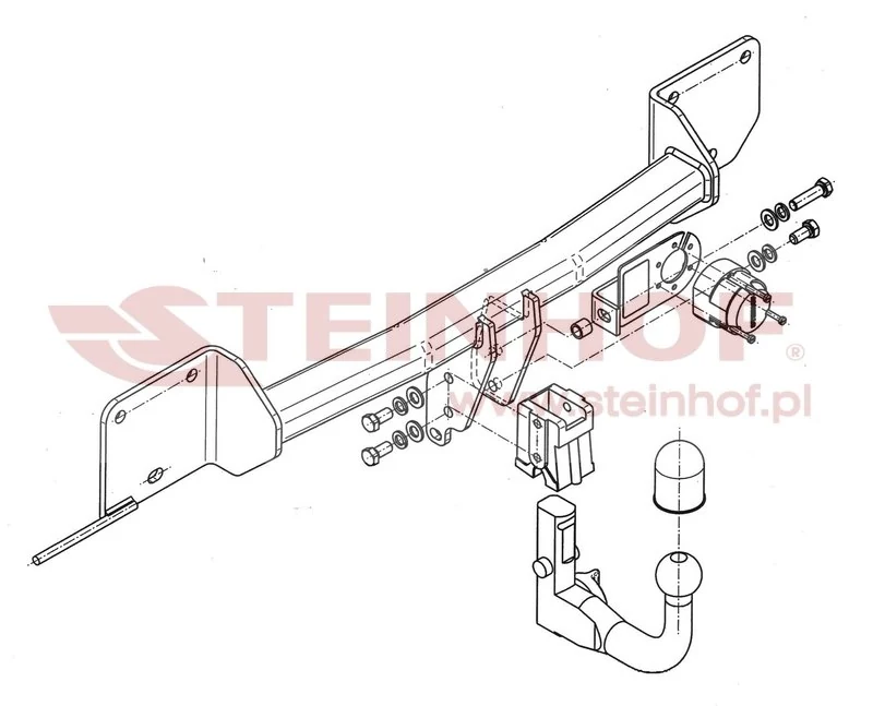 Hak holowniczy Steinhof BMW X1 2010–2015 — kula wypinana pionowo (typ V)