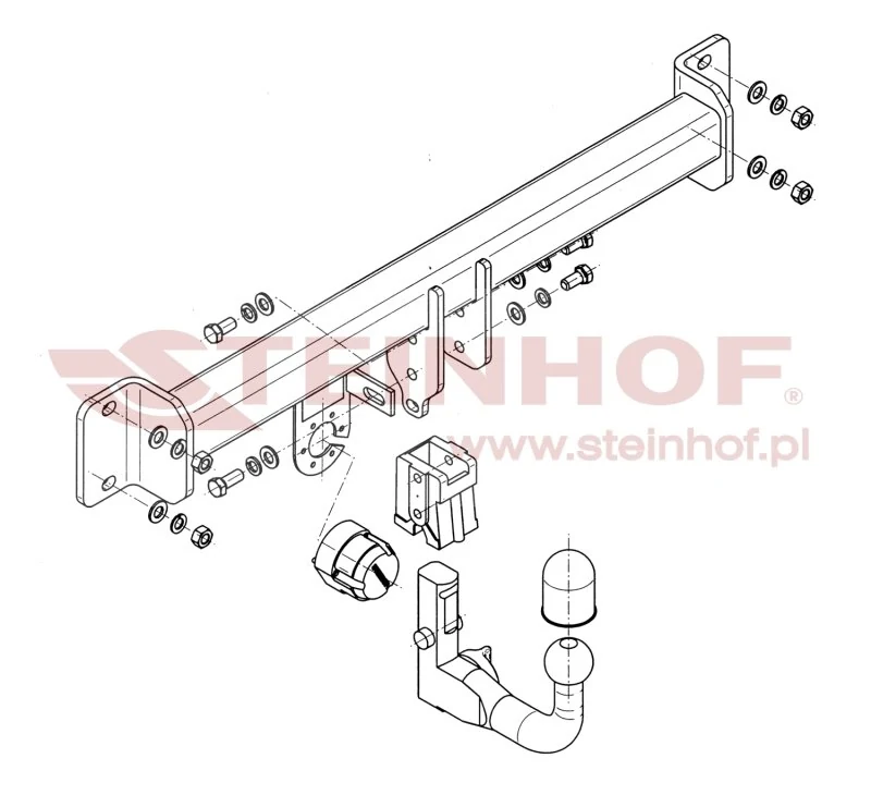 Hak holowniczy Steinhof BMW X3 2003–2010 — kula wypinana pionowo (typ V)