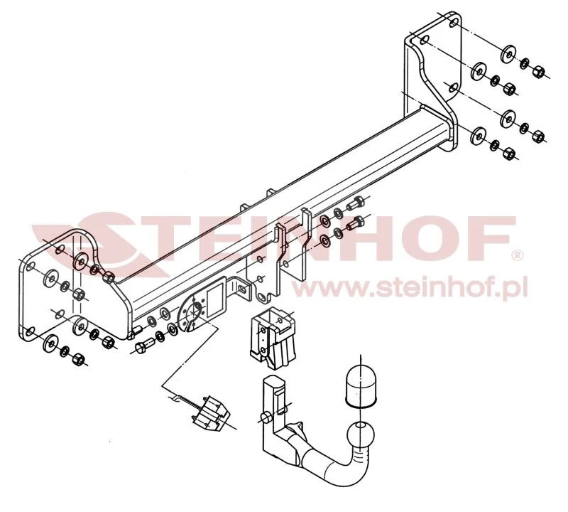 Hak holowniczy Steinhof BMW X5 / X6 — kula wypinana pionowo (typ V)