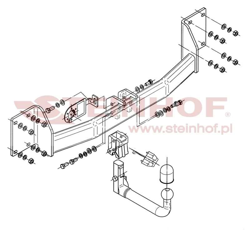 Hak holowniczy Steinhof BMW X6 2008–2014 — kula wypinana pionowo (typ V)