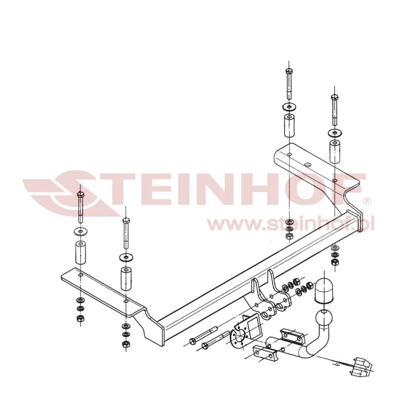 Hak holowniczy Steinhof Chevrolet Aveo 2003–2011 — kula przykręcana (typ A), 6.6 kN