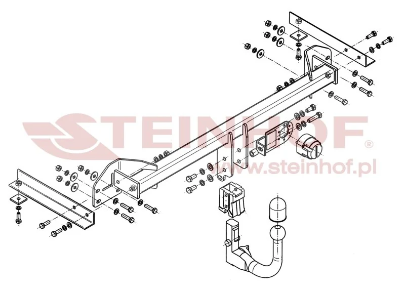 Hak holowniczy Steinhof Chevrolet Aveo 2012–2014 — kula wypinana pionowo (typ V)