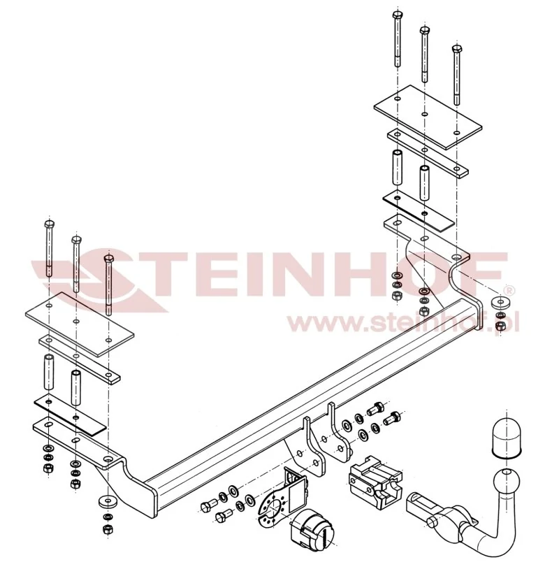 Hak holowniczy Steinhof Chevrolet Lacetti / Nubira / Daewoo Nubira — kula wypinana poziomo (typ H)
