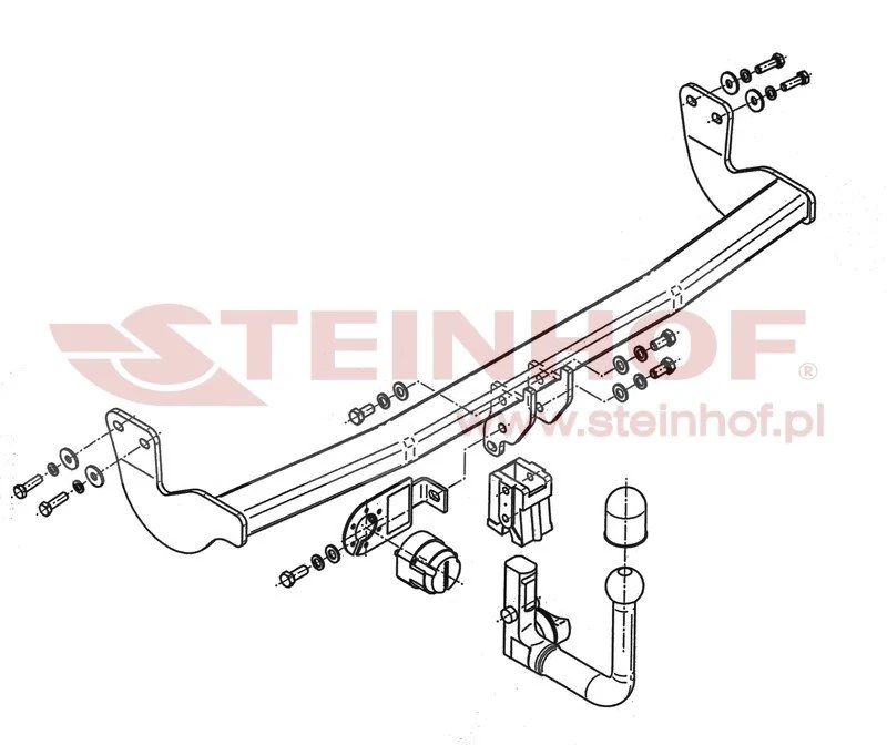 Hak holowniczy Steinhof Citroen C3 2009–2016 — kula wypinana pionowo (typ V)