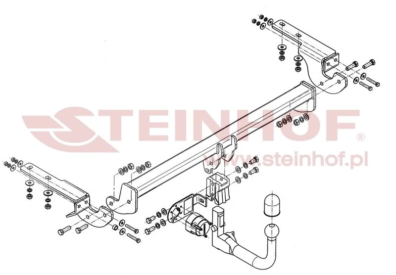 Hak holowniczy Steinhof Citroen C4 2010–2017 — kula wypinana pionowo (typ V)
