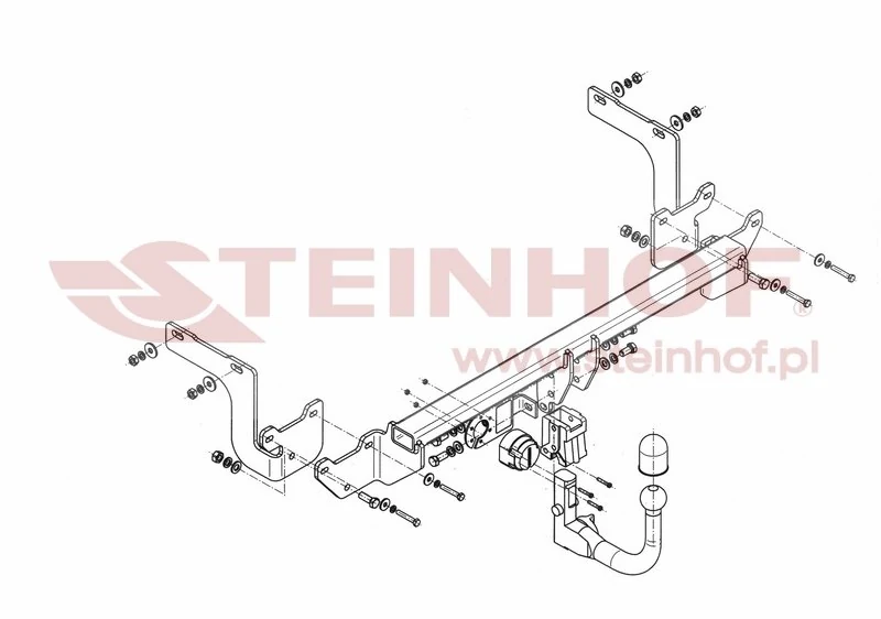 Hak holowniczy Steinhof Citroen C4 Grand Picasso / C4 Picasso — kula wypinana pionowo (typ V)