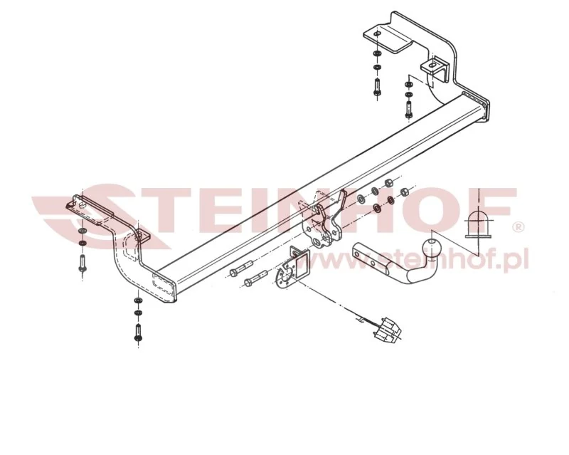 Hak holowniczy Steinhof Citroen C5 2001–2007 — kula przykręcana (typ A), C-032