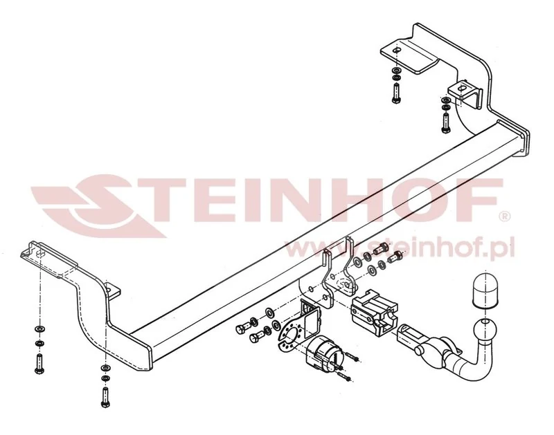 Hak holowniczy Steinhof Citroen C5 2001–2007 — kula wypinana poziomo (typ H), C-033