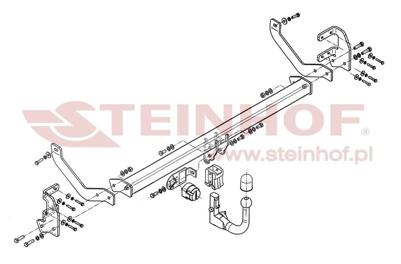 Hak holowniczy Steinhof Citroen C5 2008–2017 — kula wypinana pionowo (typ V), C-038