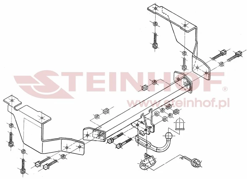 Hak holowniczy Steinhof Citroen C5 2001–2007 — kula przykręcana (typ A), C-027