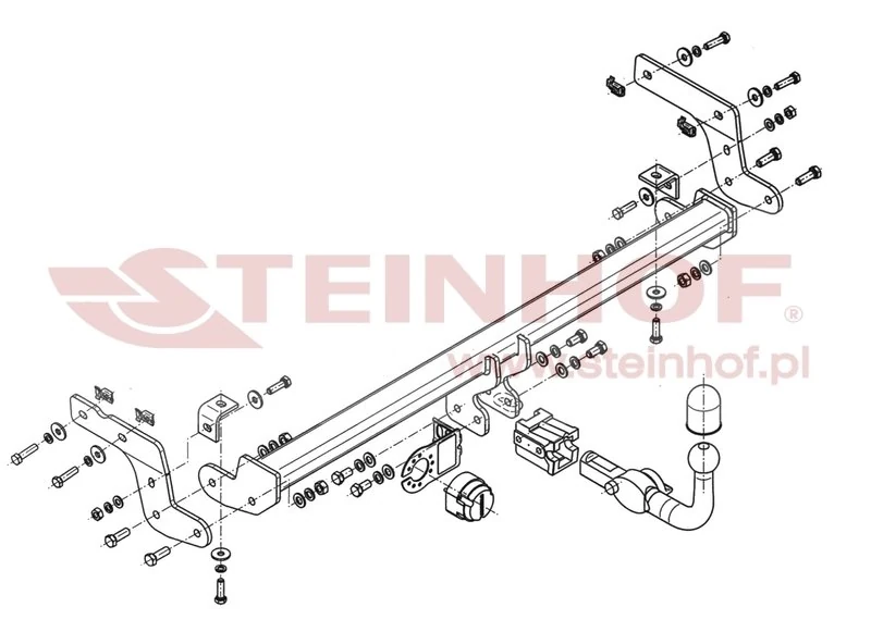 Hak holowniczy Steinhof Peugeot 301 / Citroen C-elysee — kula wypinana poziomo (typ H)