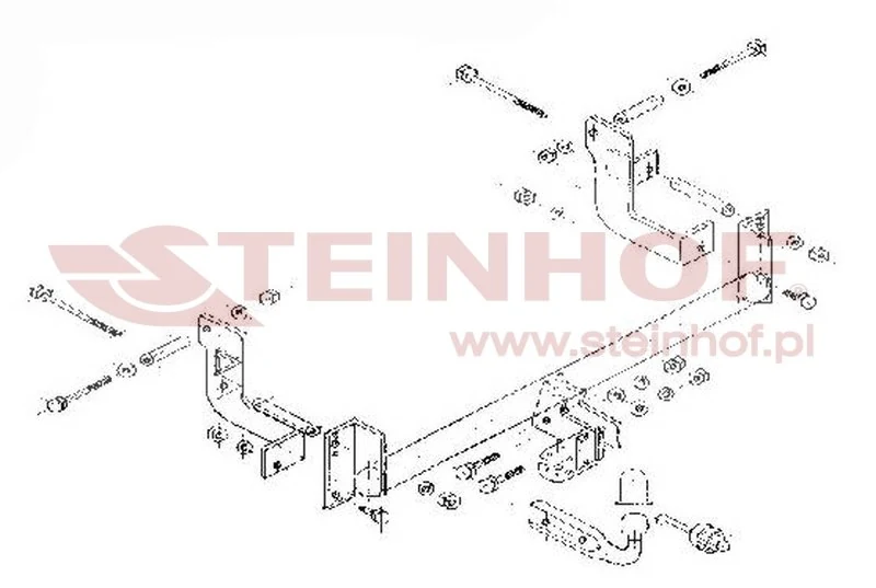 Hak holowniczy Steinhof Peugeot Expert / Citroen Jumpy / Fiat Scudo — kula przykręcana (typ A)