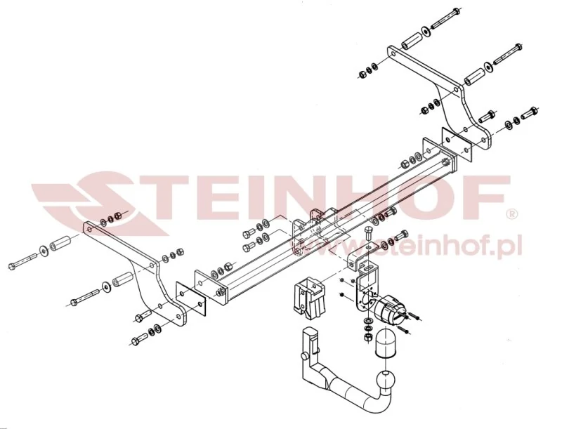 Hak holowniczy Steinhof Dacia Duster 2010–2013 — kula wypinana pionowo (typ V)