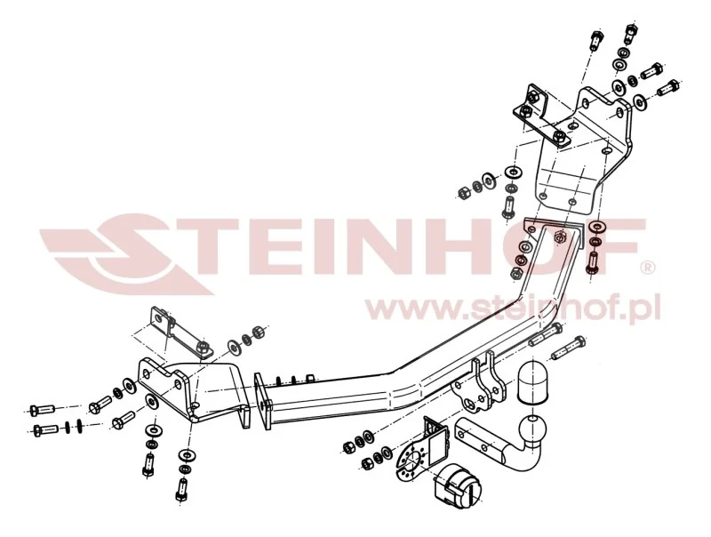 Hak holowniczy Steinhof Fiat Freemont / Dodge Journey — kula przykręcana (typ A)